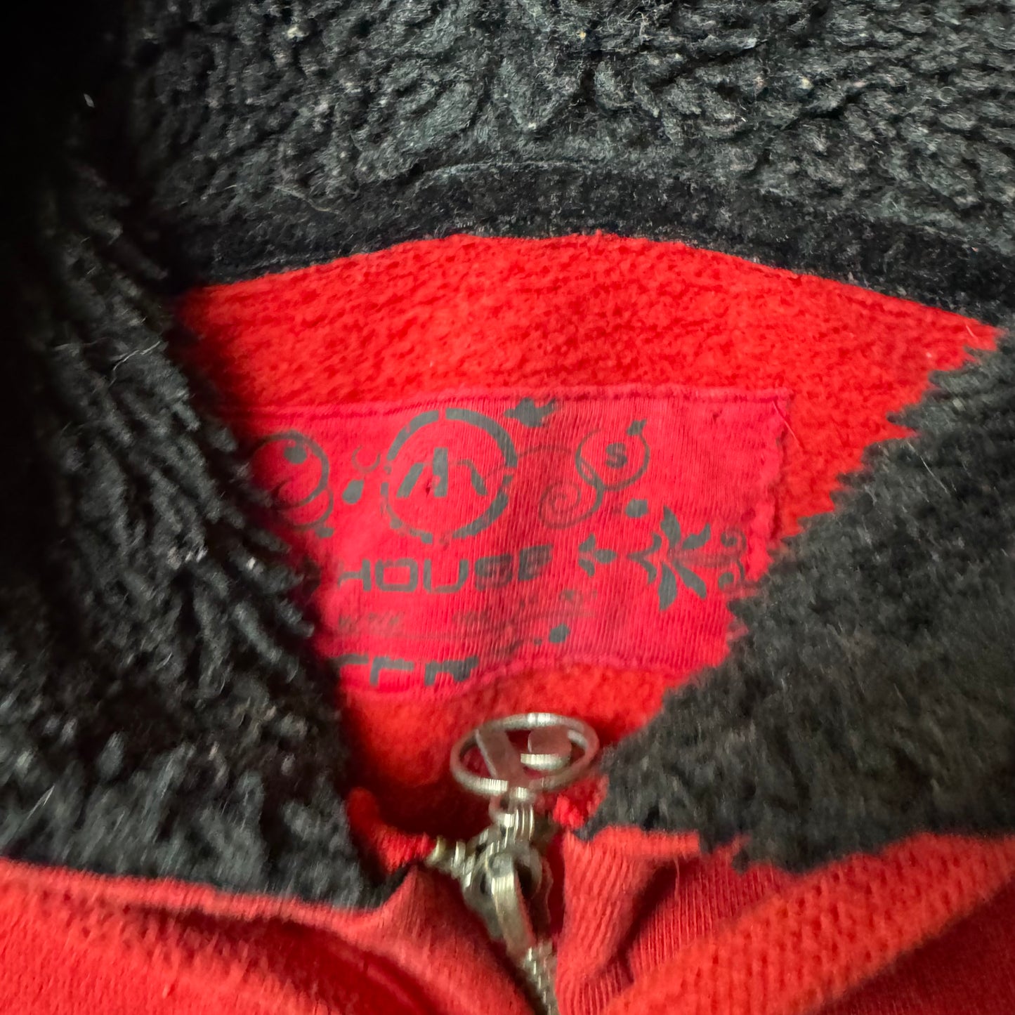 Red Zip House Up Hoodie - XXS