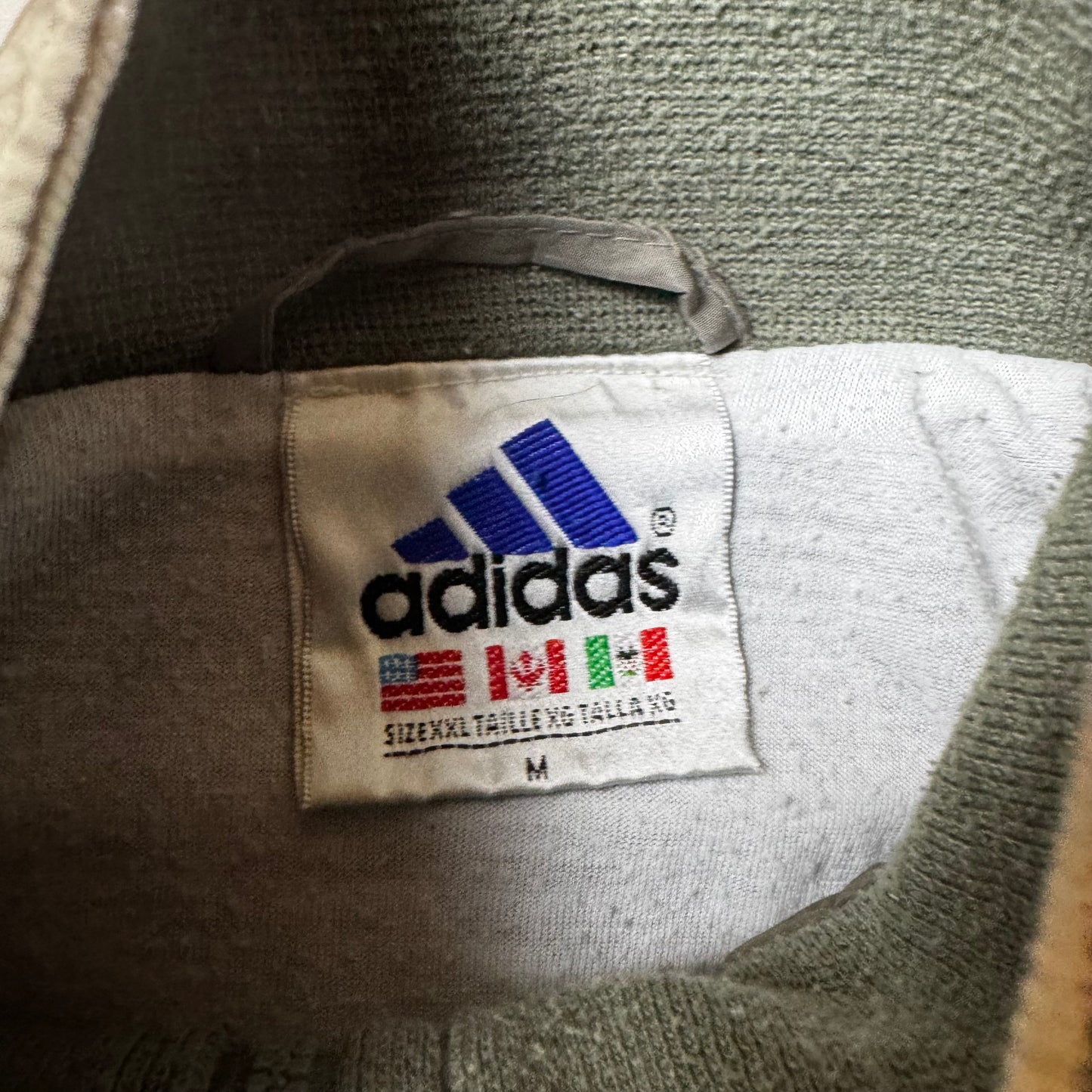 Khaki Vintage Adidas Windbreaker - M