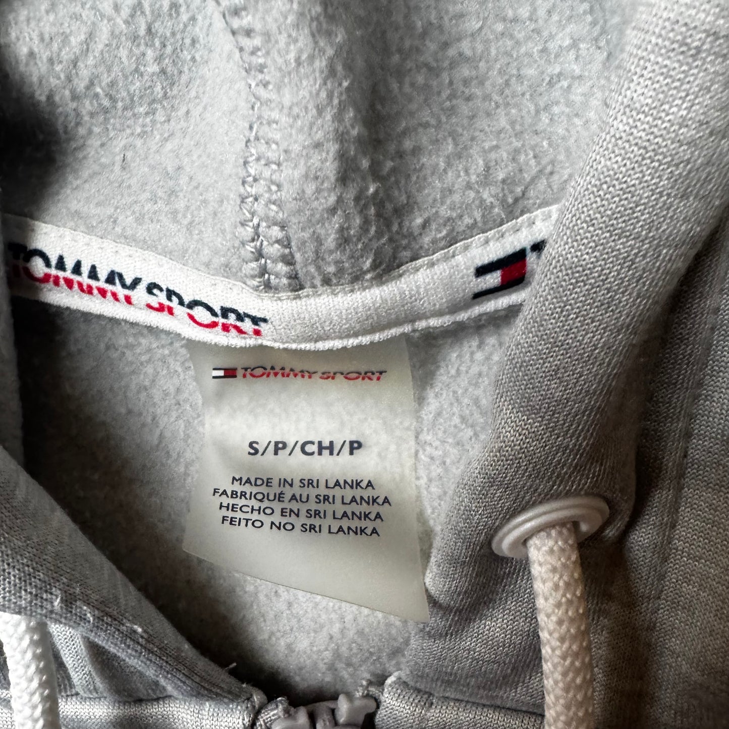 Gray Zip Up Tommy Sport Hoodie - S