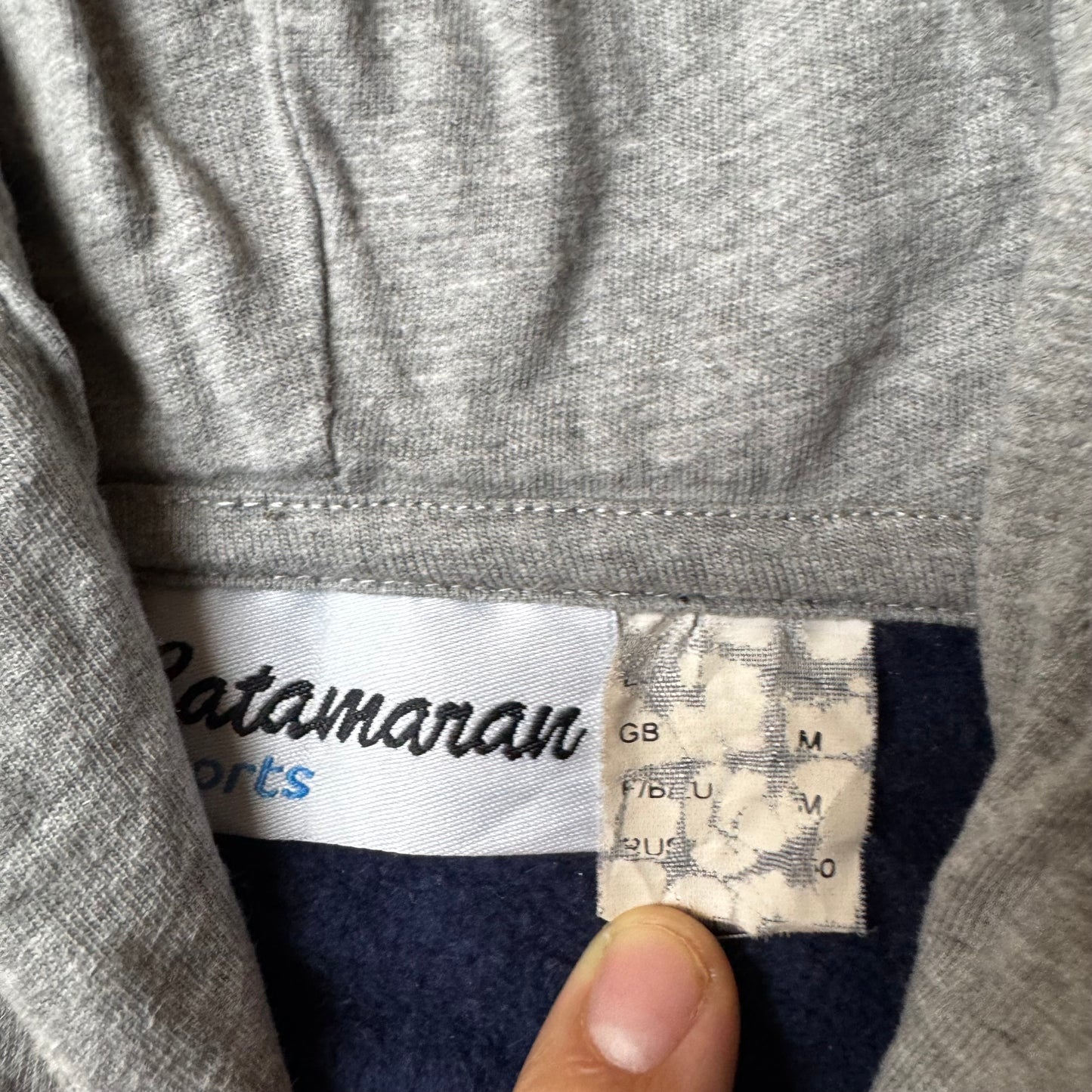 Navy Zip Up Hoodie - M