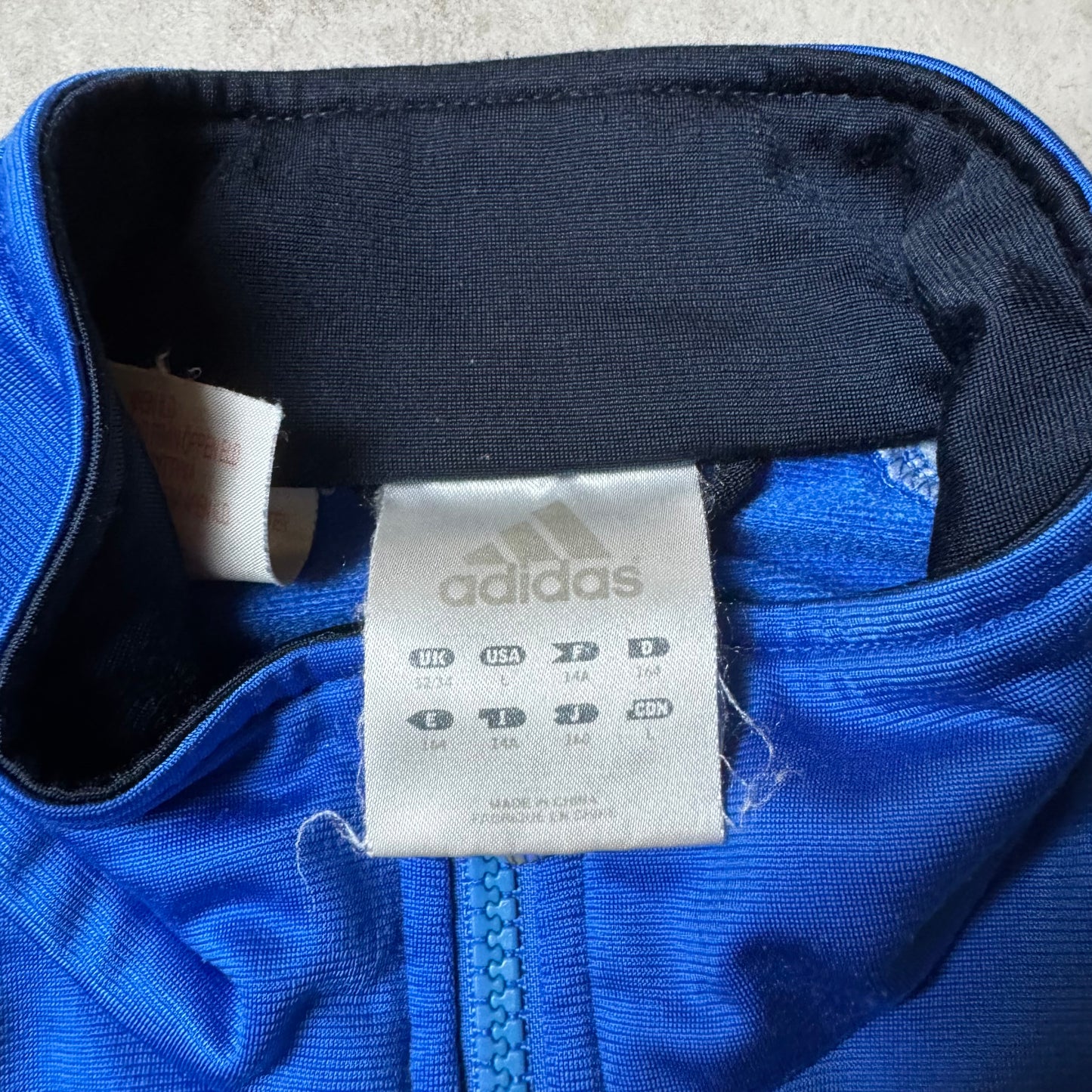 Blue Adidas Vintage Zip Up Hoodie - L