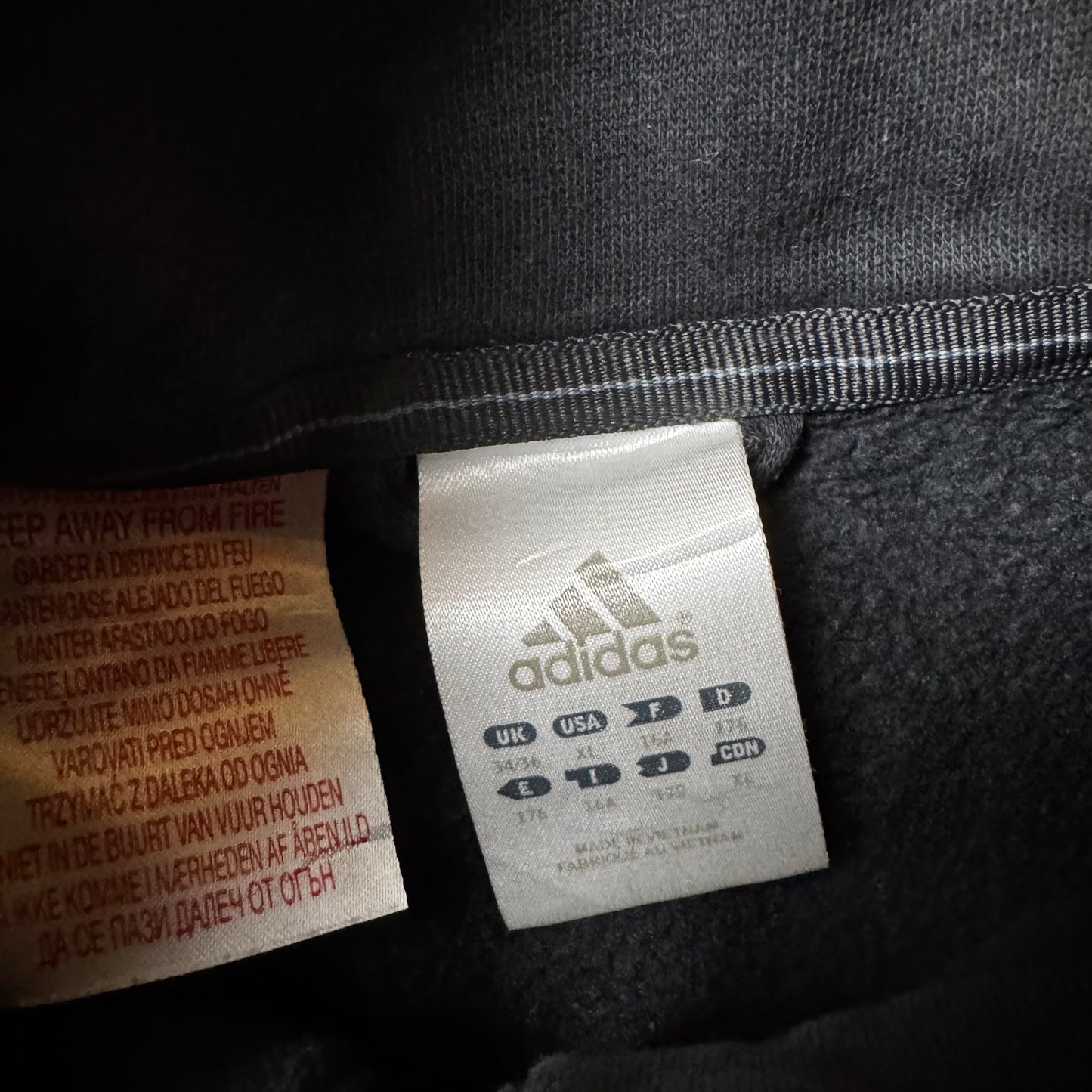 Black Adidas Zip Up Hoodie - L