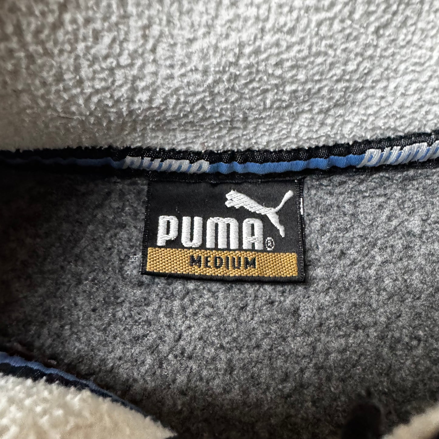 White Vintage Puma Quarter Zip - M