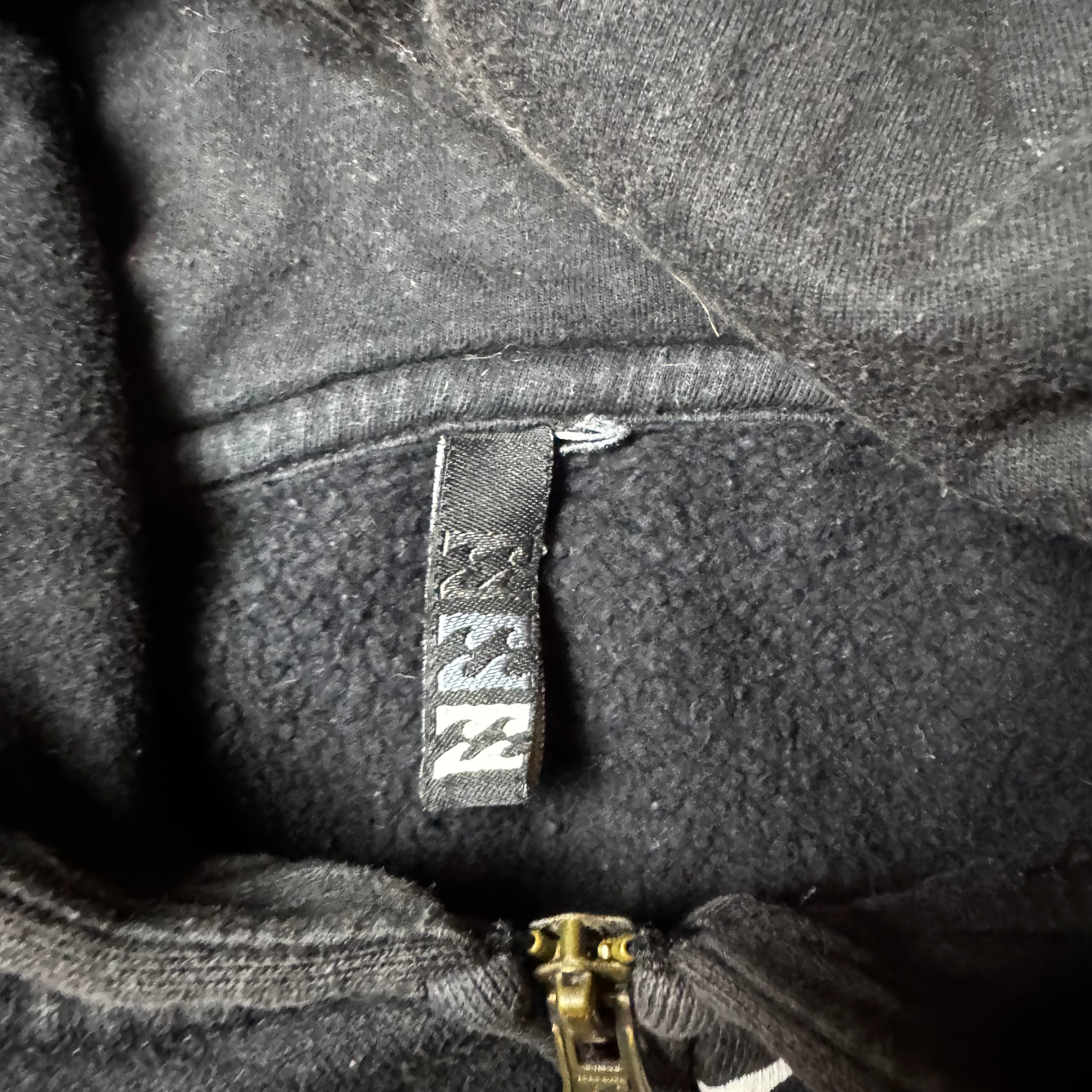 Black Billabong Vintage Zip Up Hoodie - S
