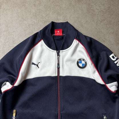 Navy Vintage Puma BMW Zip Up Hoodie - M