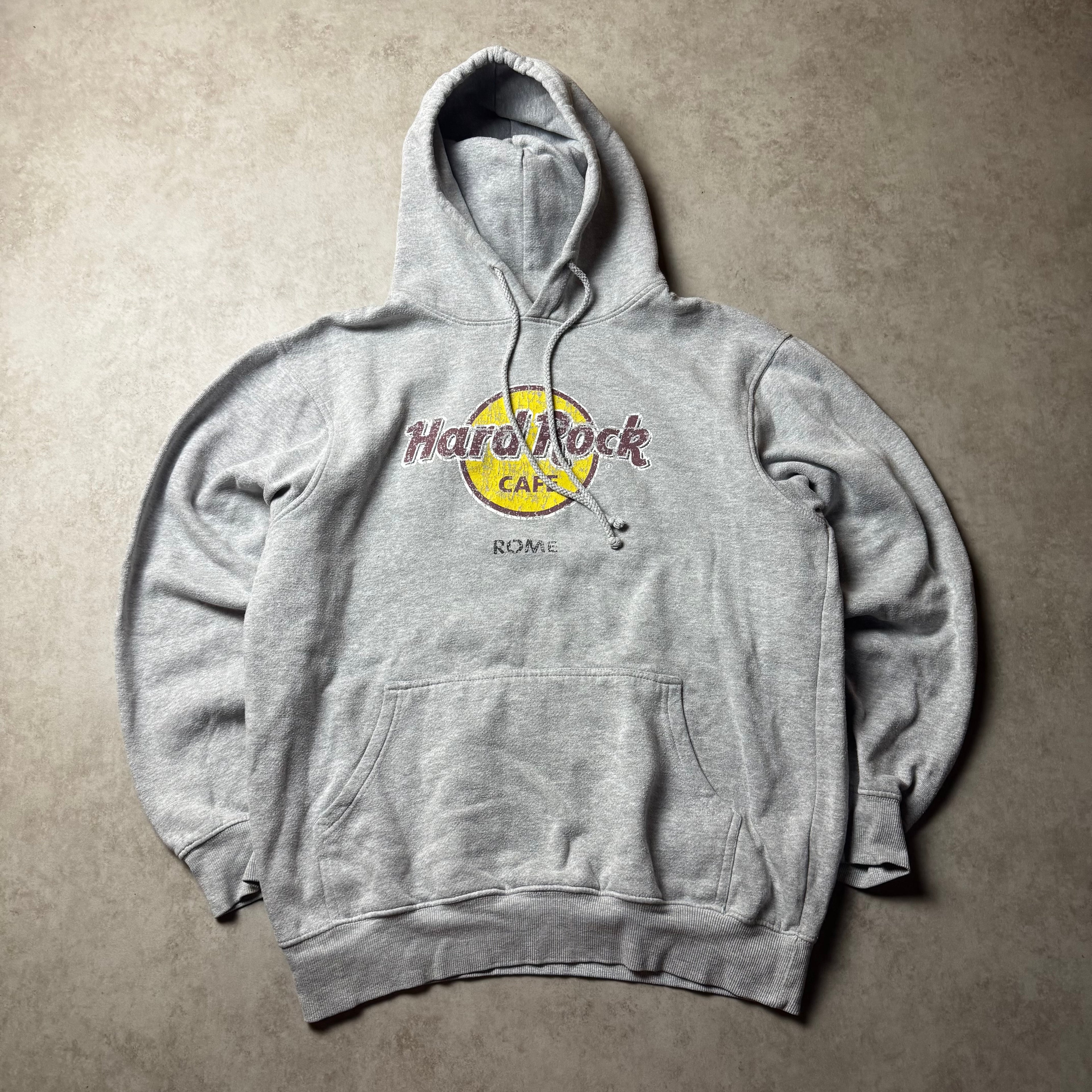 Gray Cropped Hard Rock Café Hoodie - L