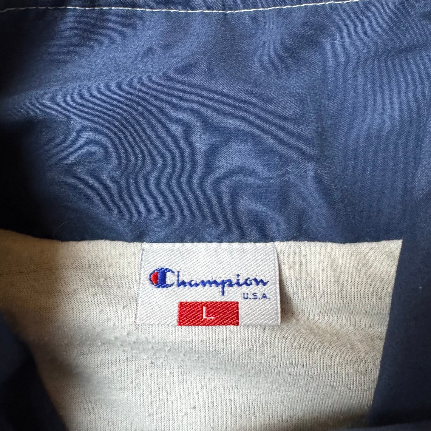 Navy Champion Vintage Cropped Windbreaker - L