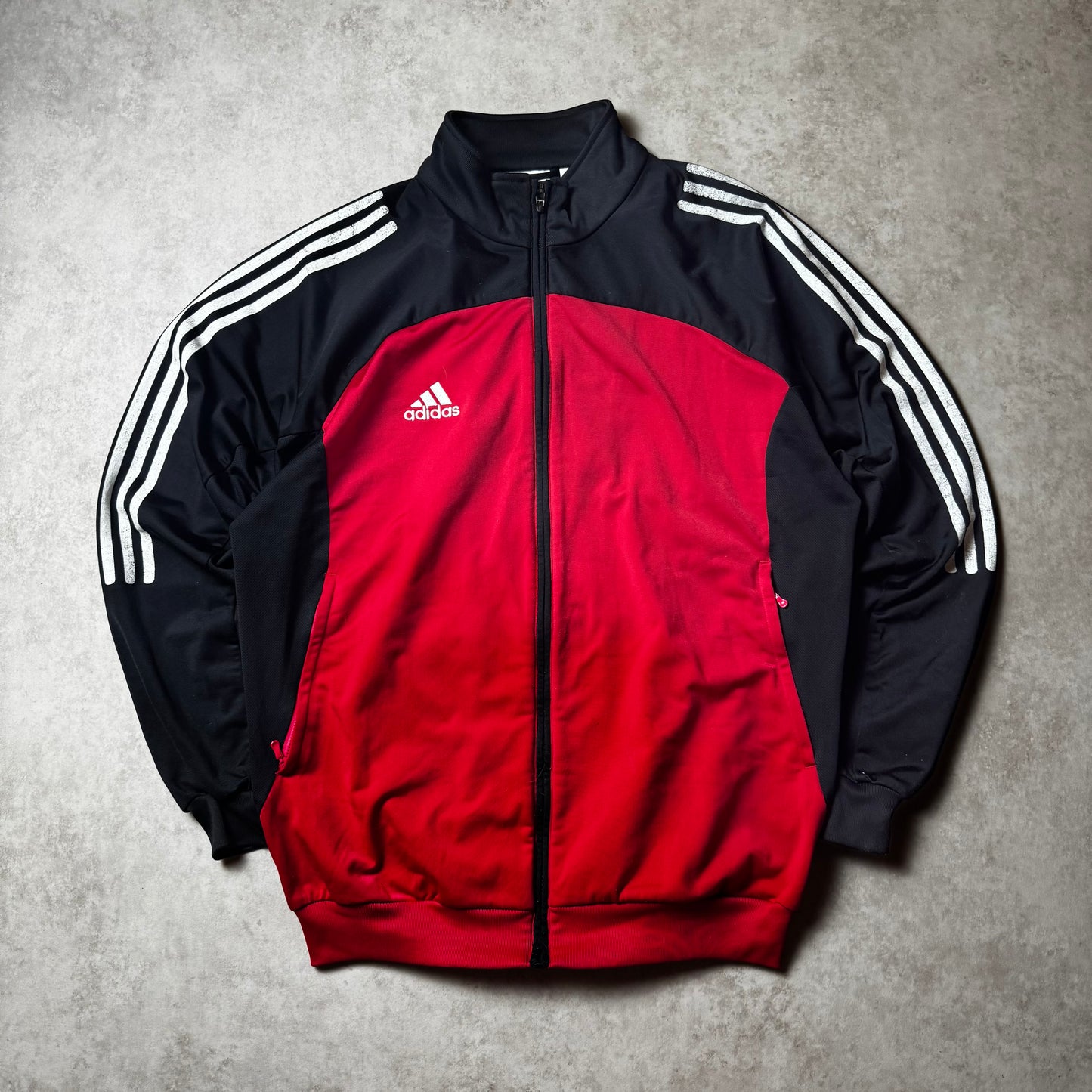 Red Adidas Zip Up Hoodie - M