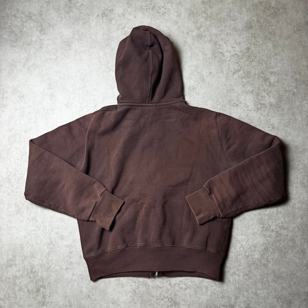Brown Horsefeathers Cropped Zip Up Hoodie - S