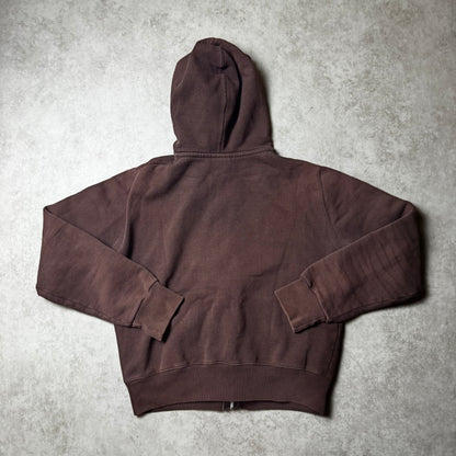 Brown Horsefeathers Cropped Zip Up Hoodie - S