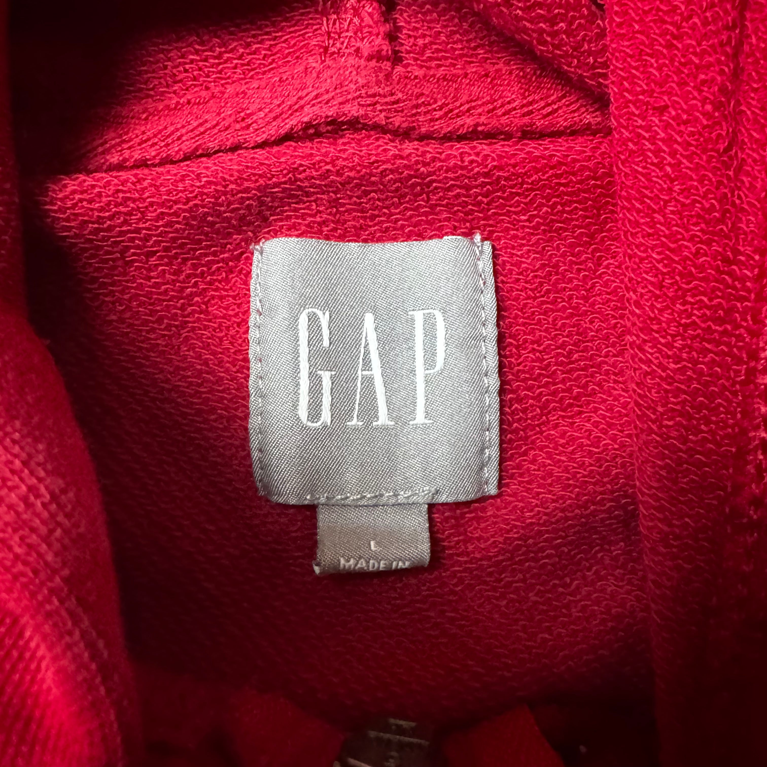 Red GAP Zip Up Hoodie - L