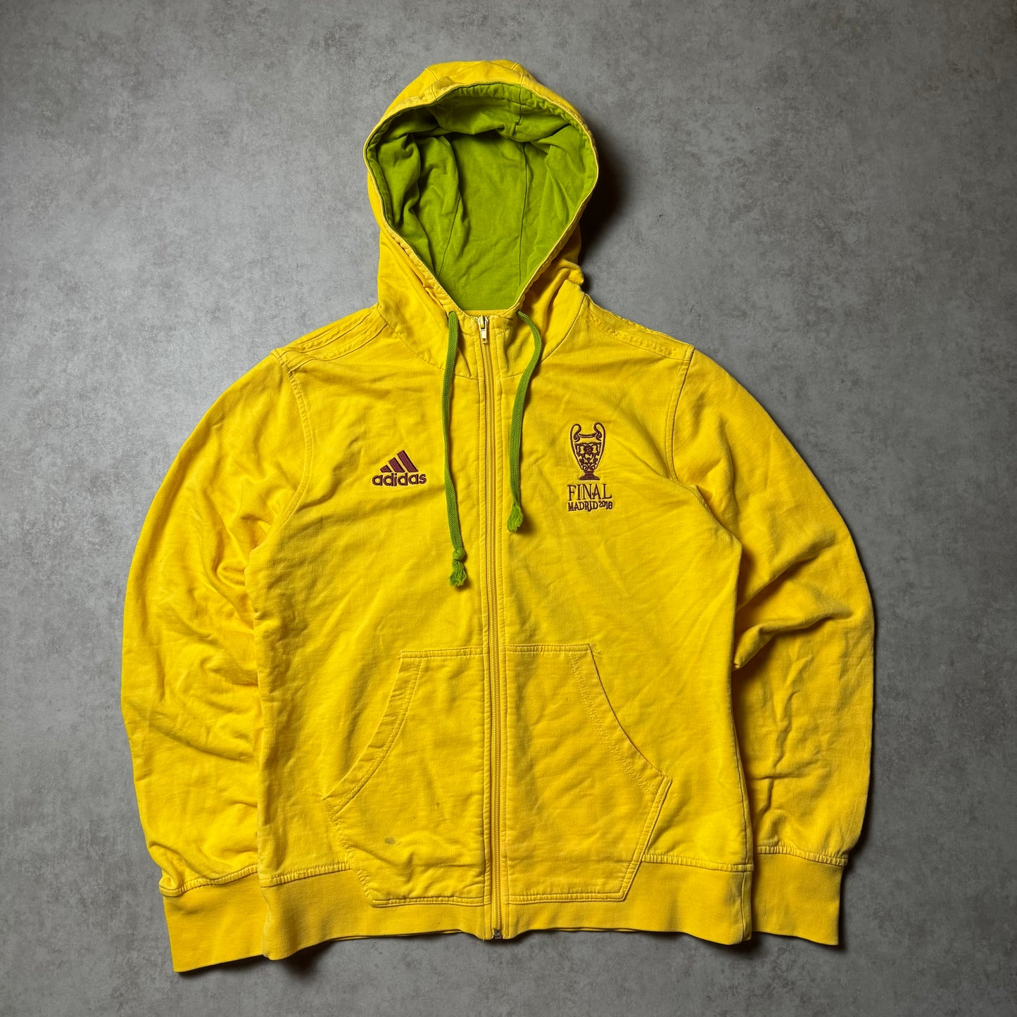 Yellow Champions League Adidas Zip Up Hoodie - S