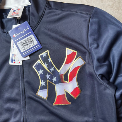 Navy Champion Yankee Zip Up Hoodie - S