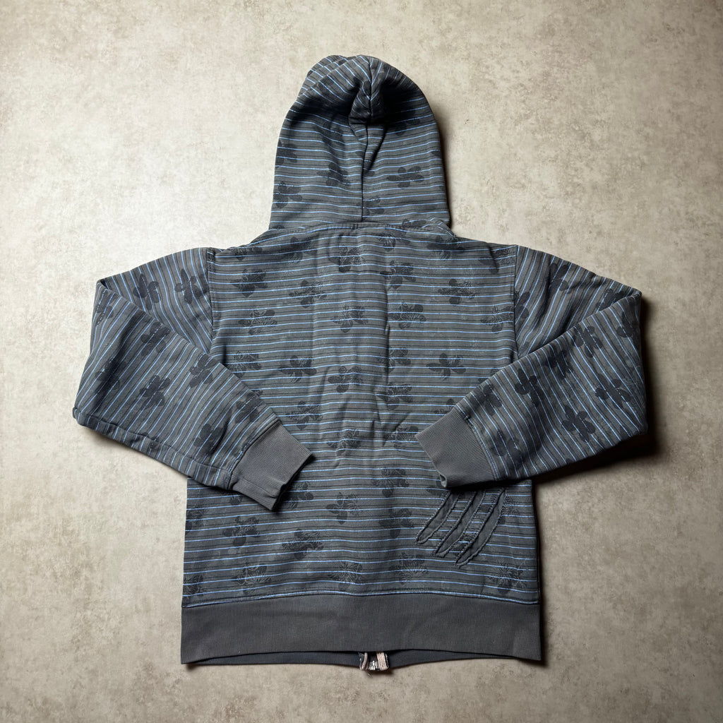 Gray Graphic Zip Up Hoodie - L