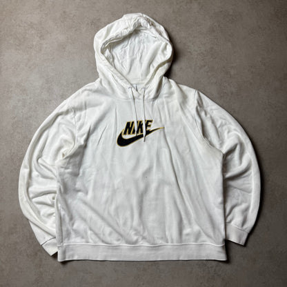 White Nike Spellout Hoodie - L