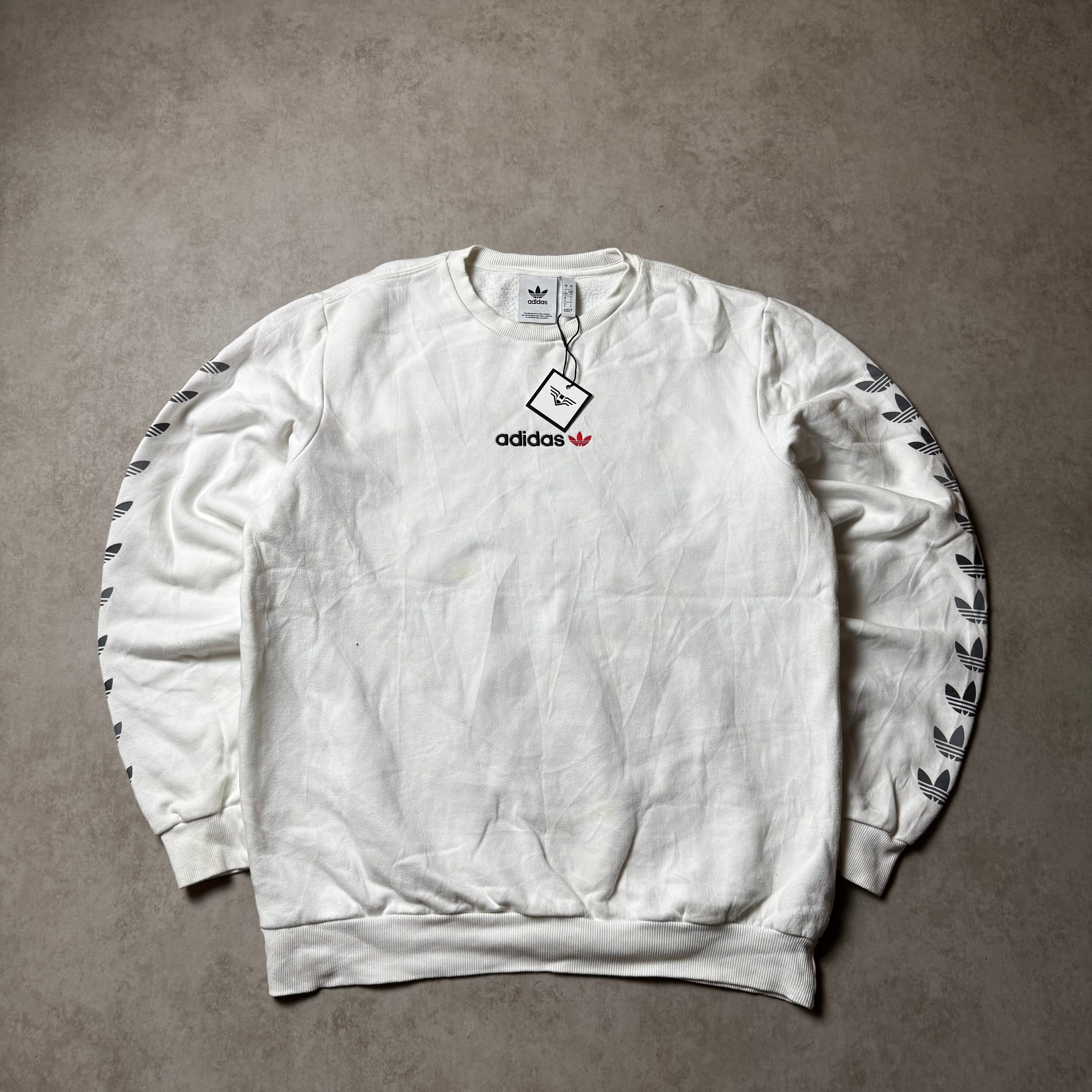 White Adidas Sweatshirt - L