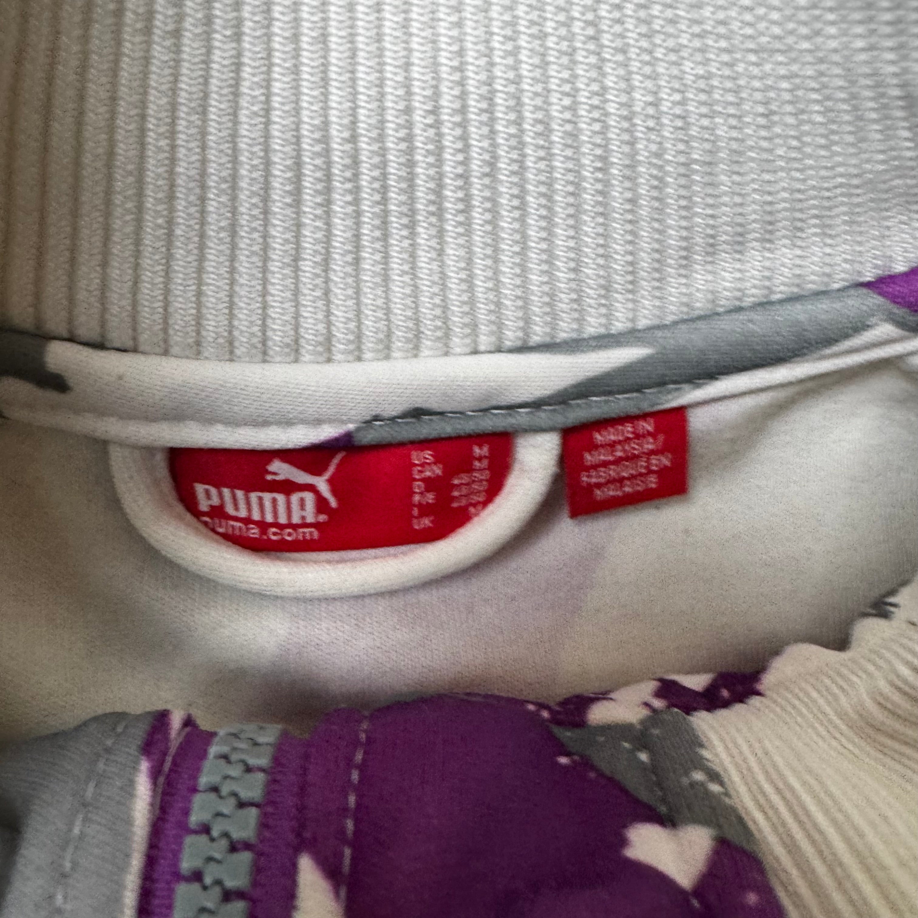 White Puma Zip Up Hoodie - M