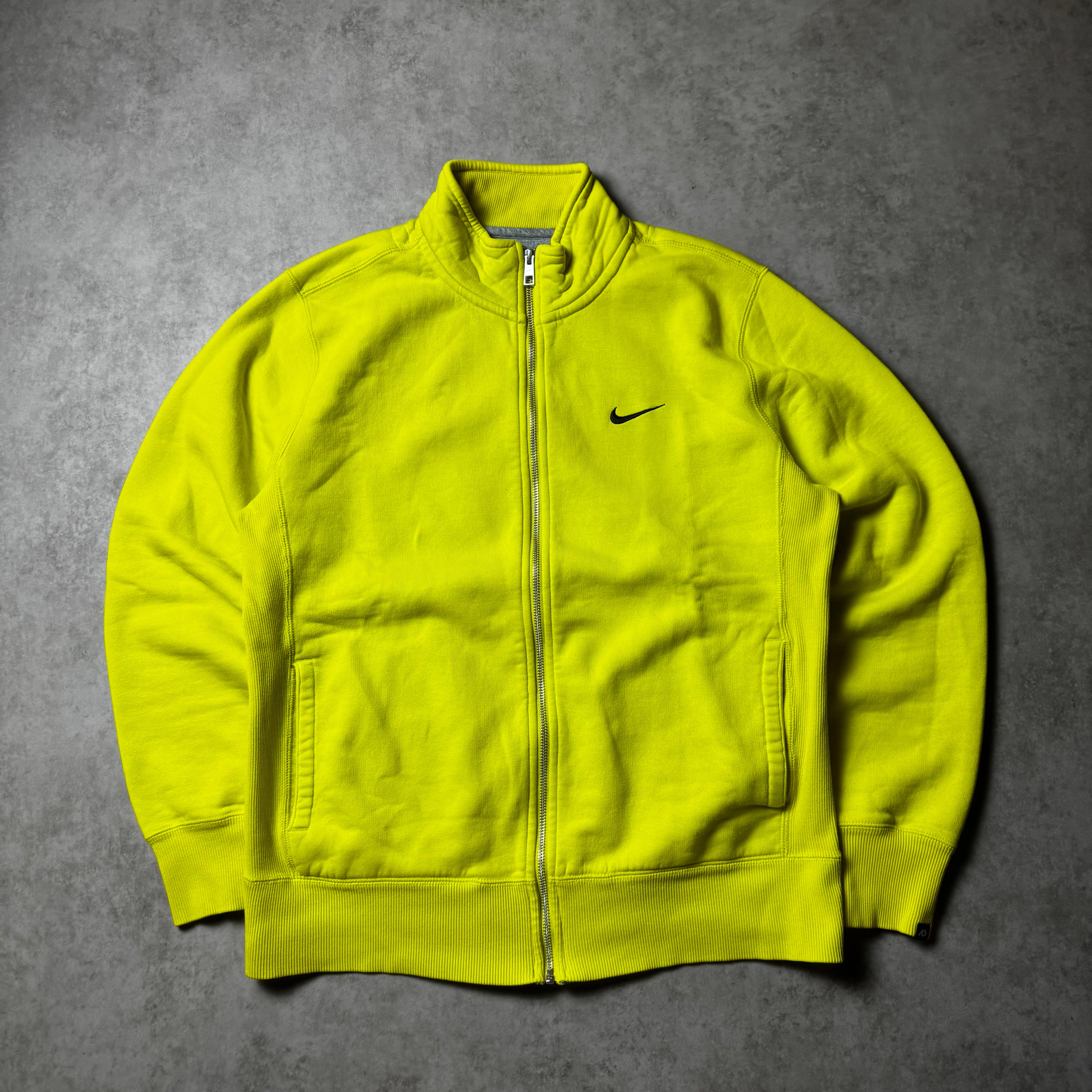 Yellow Nike Zip Up Hoodie - L