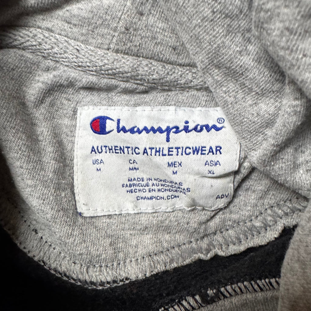 Black Champion Hoodie White Embroidery - Size M