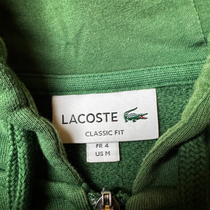 Dark Green Lacoste Zip Up Hoodie - M