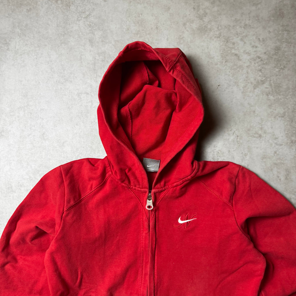 Red Nike Zip Up Hoodie - S