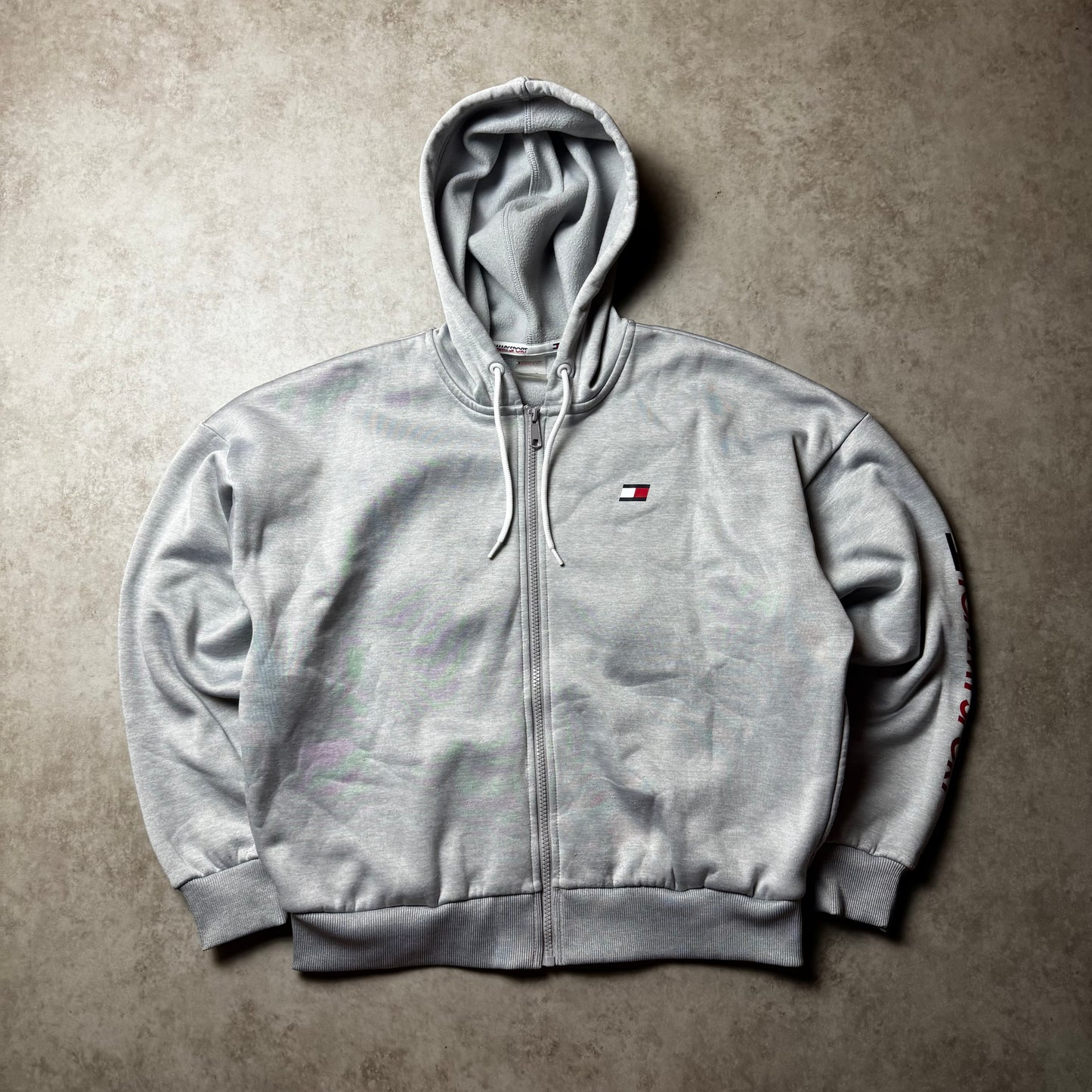 Gray Zip Up Tommy Sport Hoodie - S