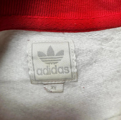 Red and White Adidas Sweatshirt - Size XS