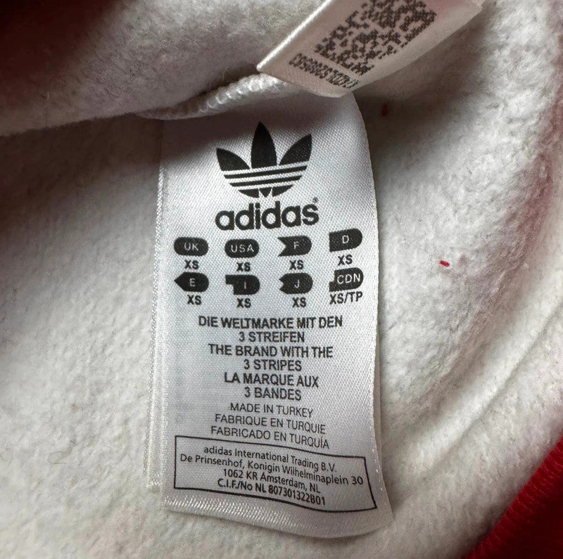 Red and White Adidas Sweatshirt - Size XS