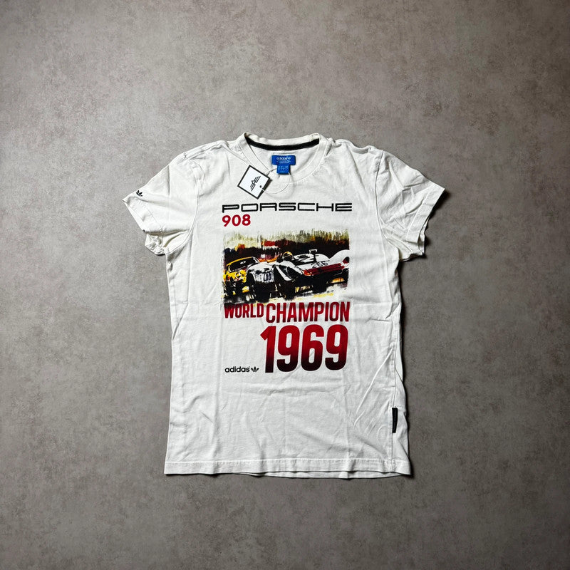 White Porsche Adidas Shirt - Size M WMNS