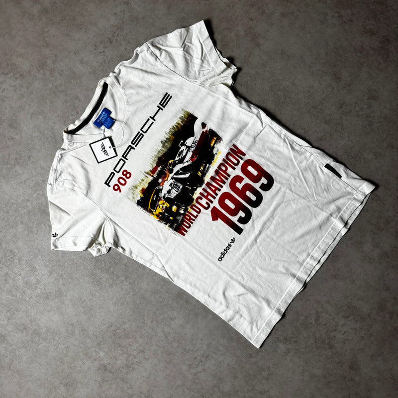 White Porsche Adidas Shirt - Size M WMNS