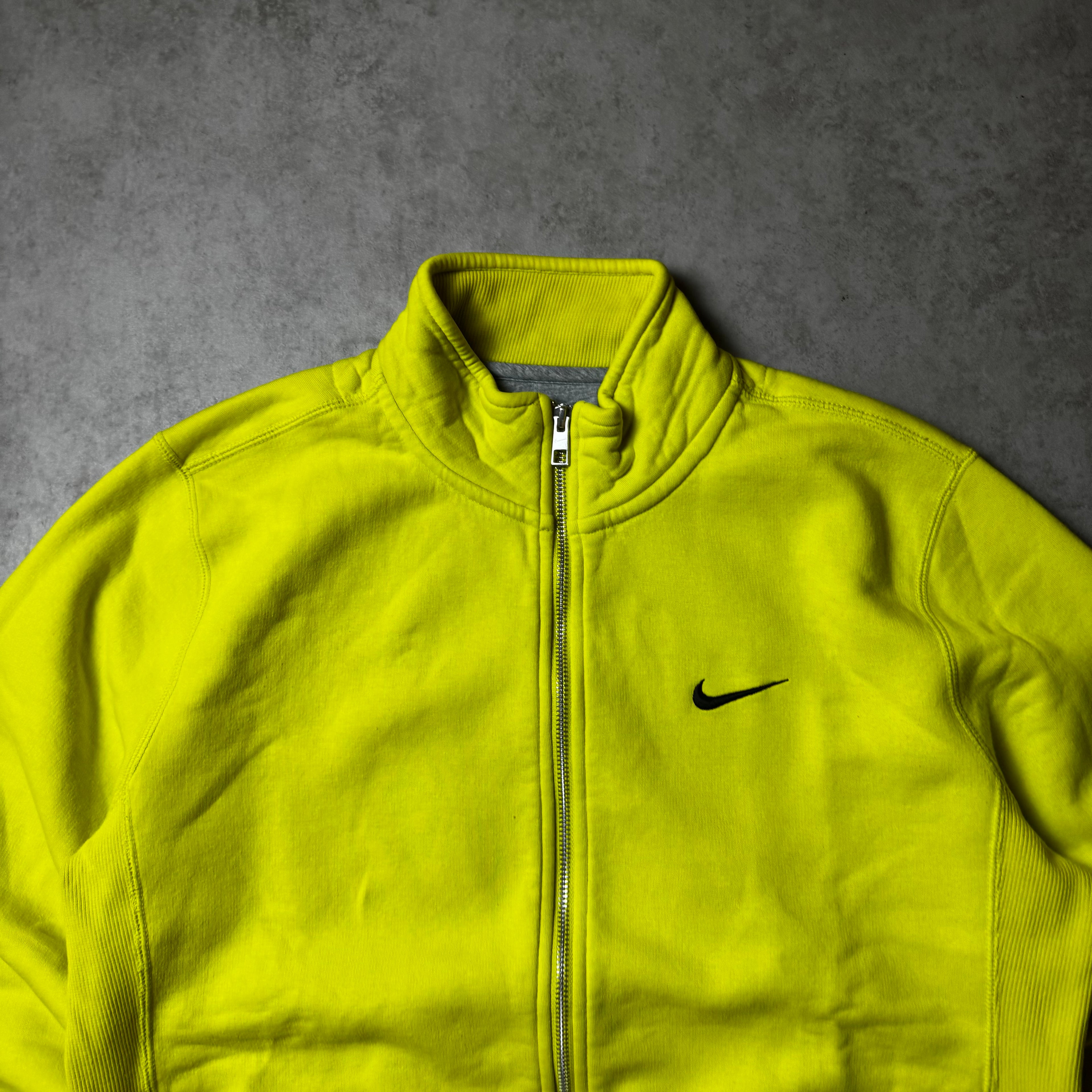 Yellow Nike Zip Up Hoodie - L