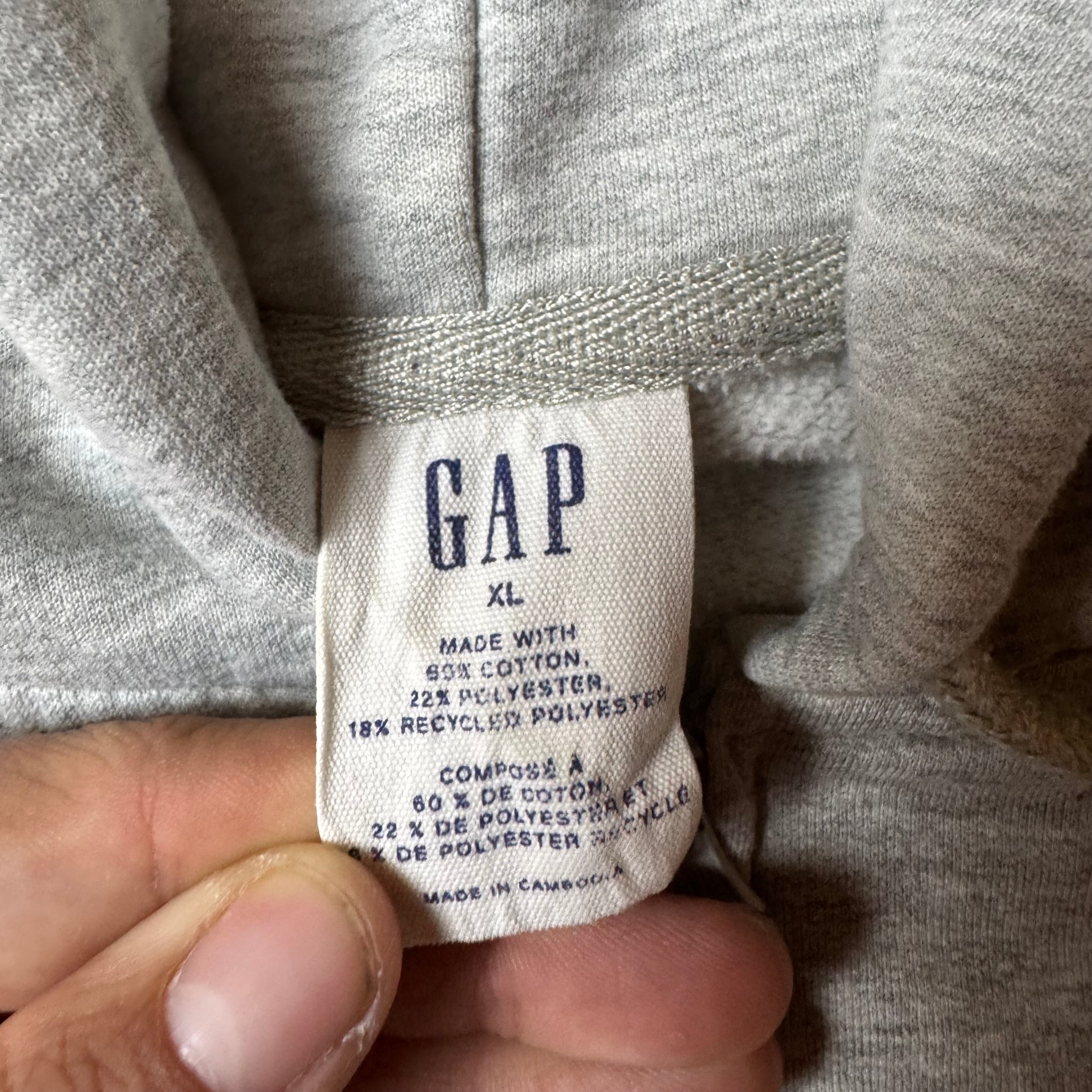 Gray GAP Zip Up Hoodie - XL (L)