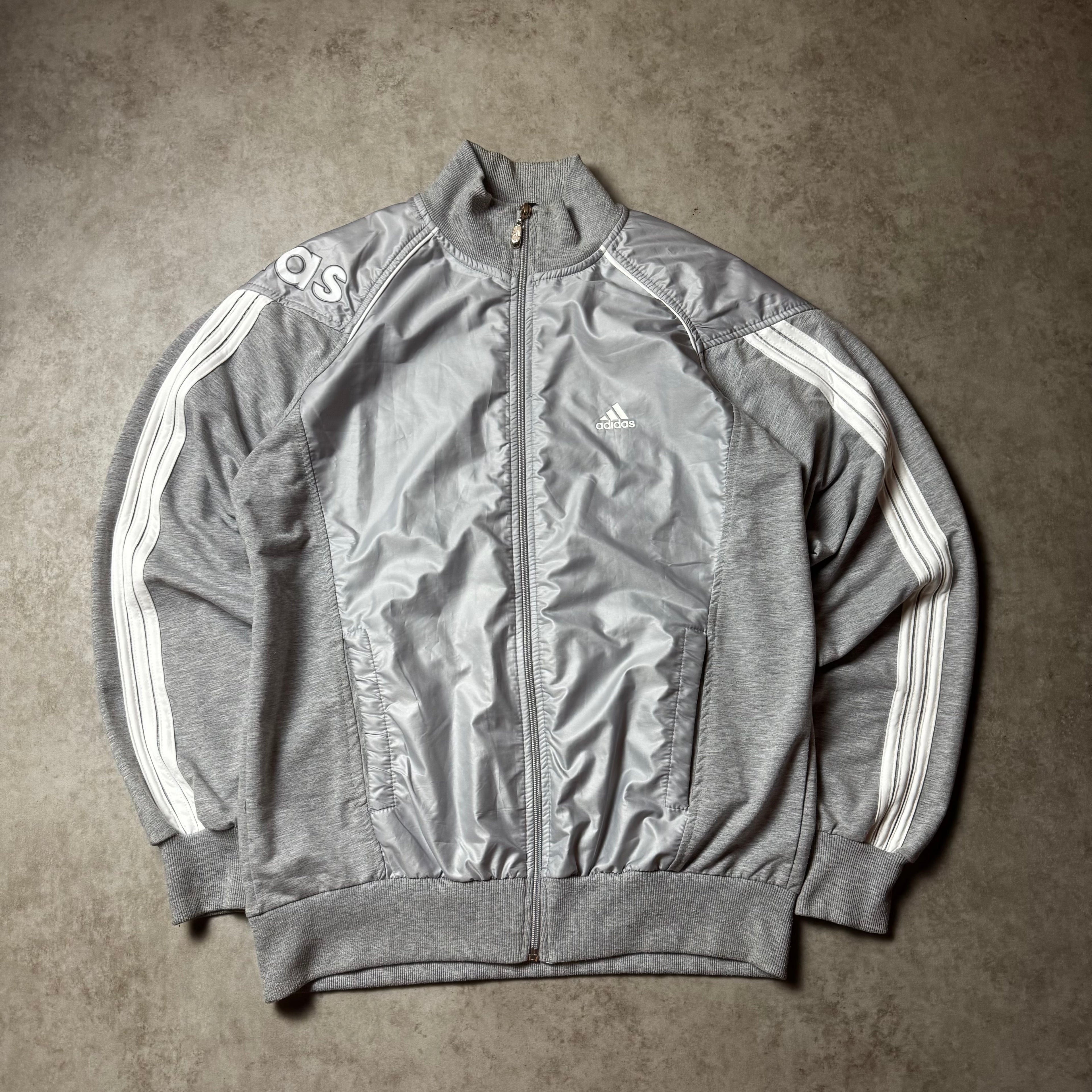 Gray Adidas Zip Up Hoodie - M