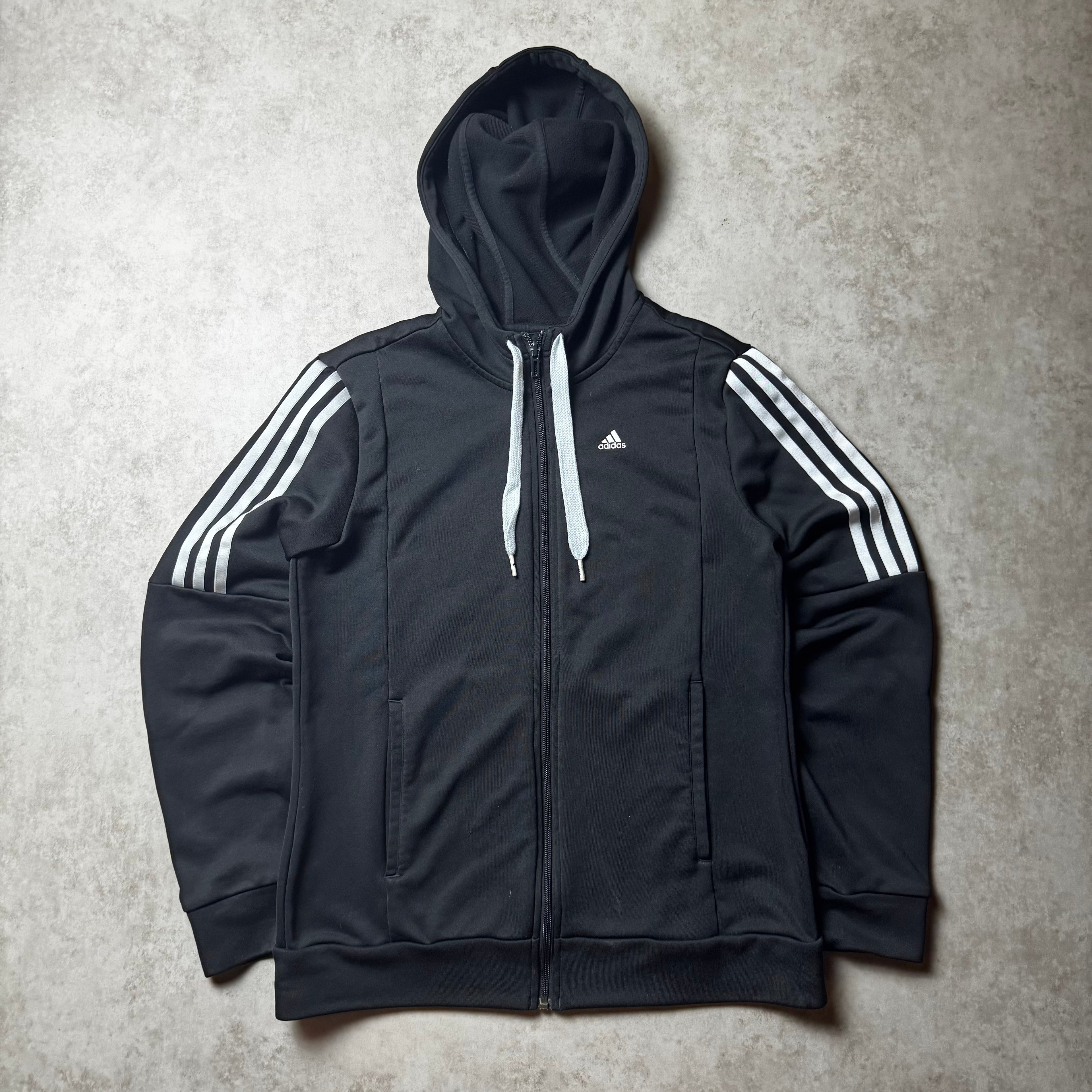 Black Adidas Zip Up Hoodie - S