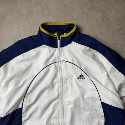 White Adidas Vintage Windbreaker - M