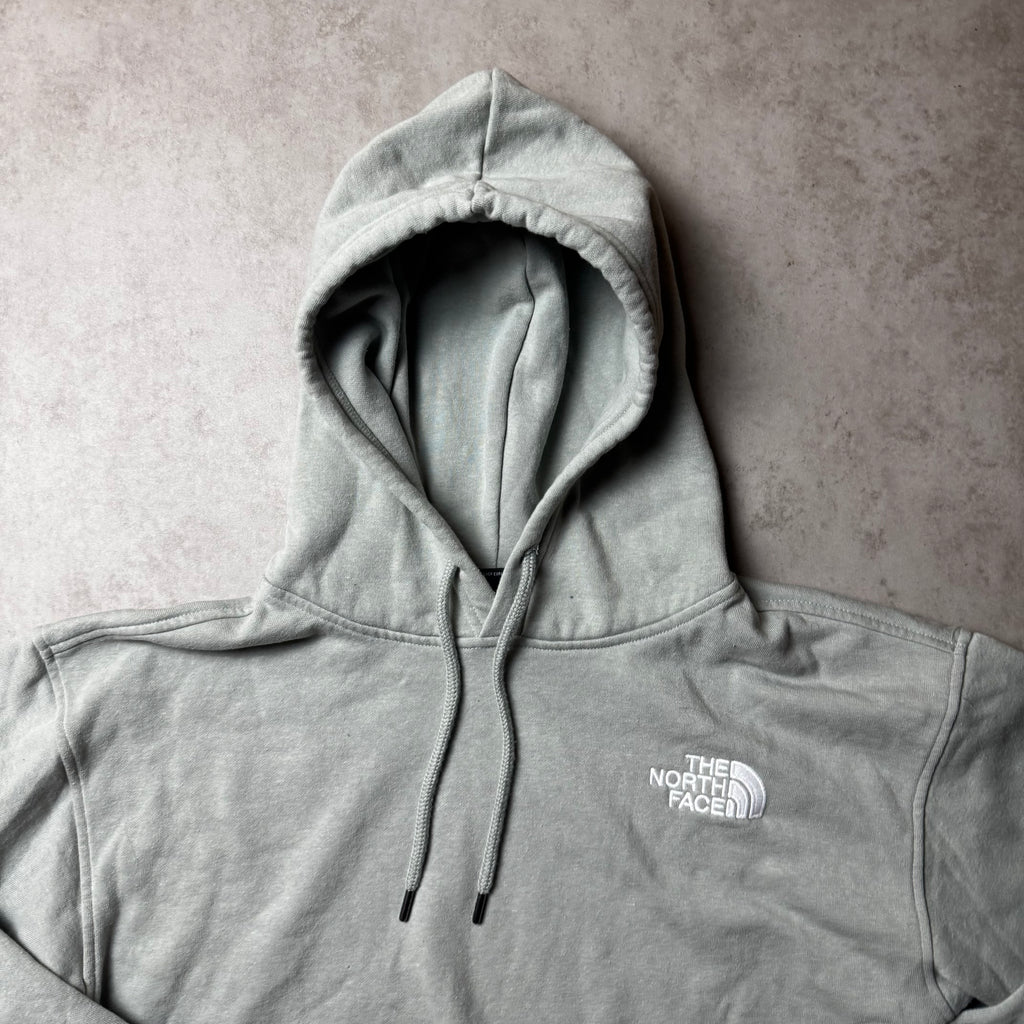 Light Green North Face Cropped Hoodie - S