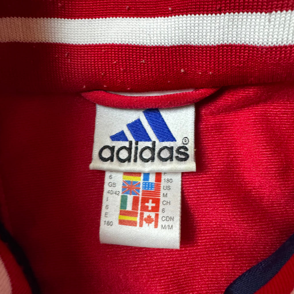 Navy Adidas Vintage Zip Up Hoodie - M