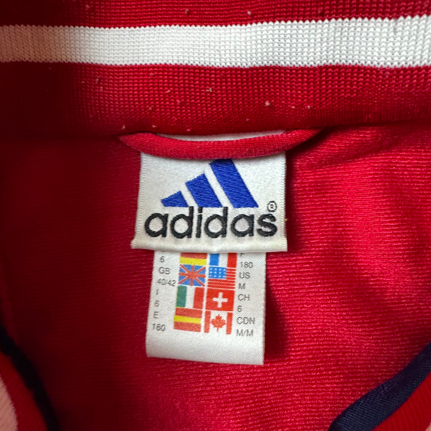 Navy Adidas Vintage Zip Up Hoodie - M