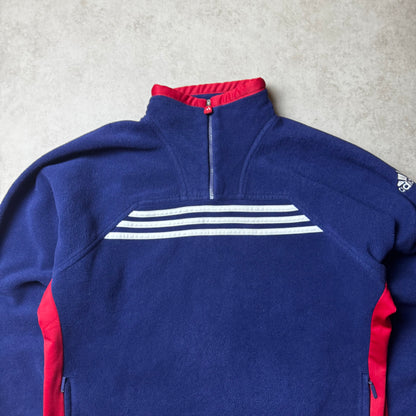 Navy Vintage Adidas Quarter Zip - L