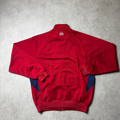 Red Vintage Adidas Zip Up Hoodie - M