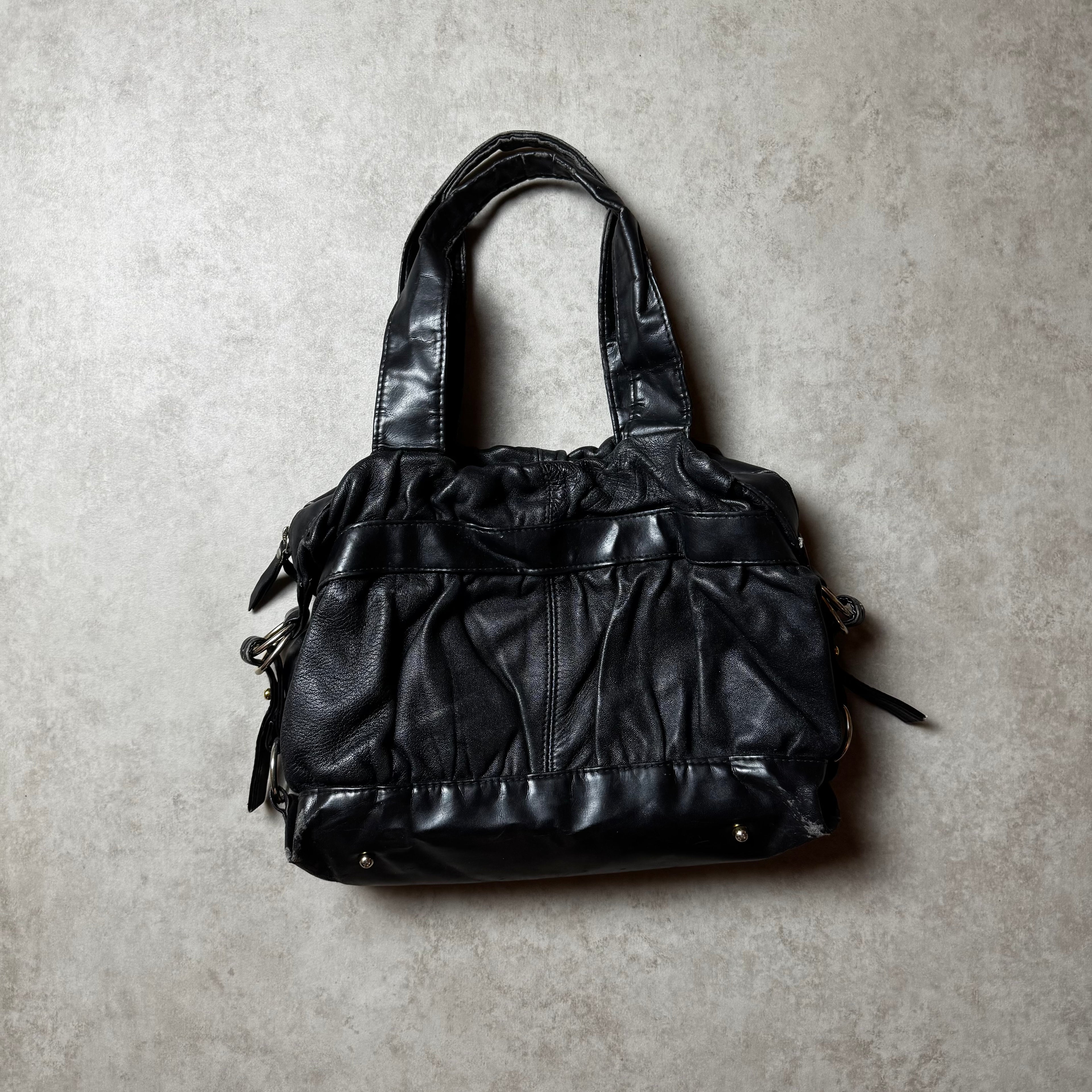 Black Leather y2k Hang Bag