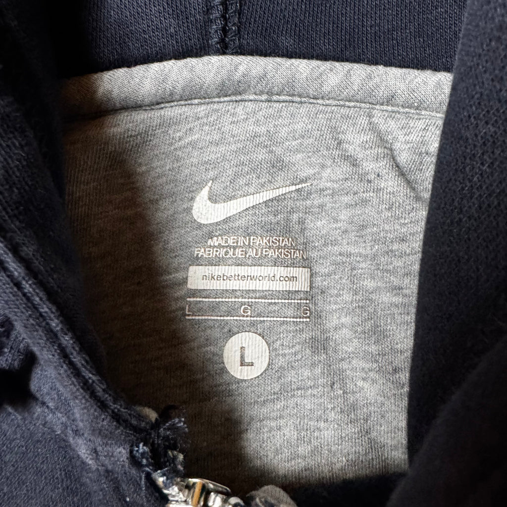 Navy Nike Zip Up Hoodie - L