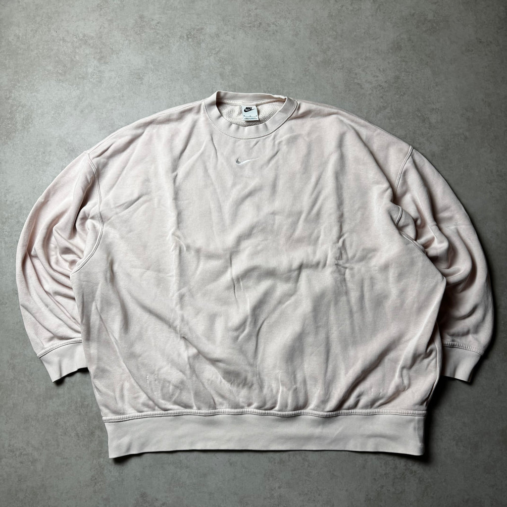 Pink Nike Cropped Oversized Sweatshirt - M