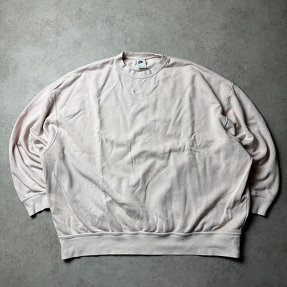 Pink Nike Cropped Oversized Sweatshirt - M