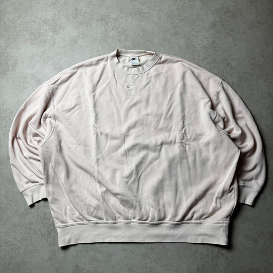 Pink Nike Cropped Oversized Sweatshirt - M