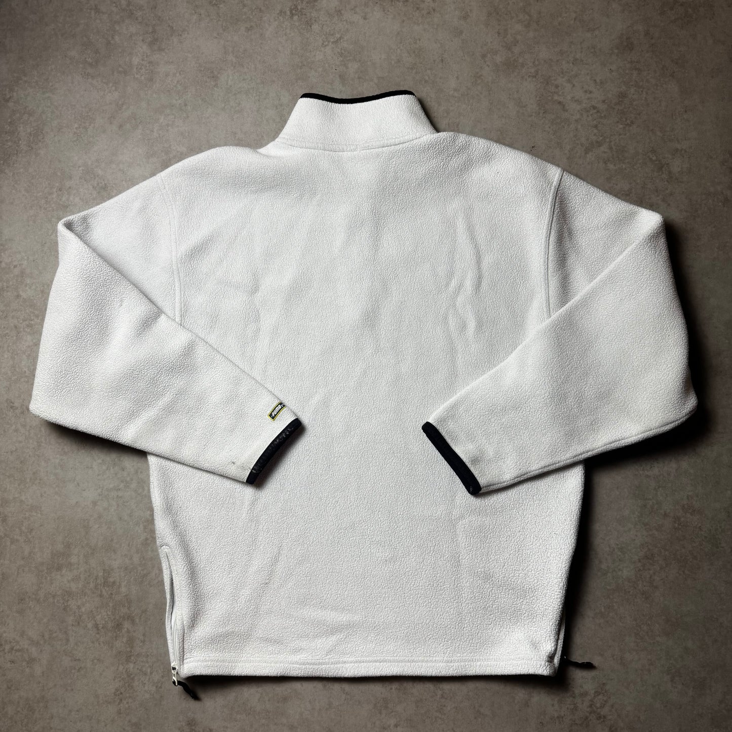 White Vintage Puma Quarter Zip - M