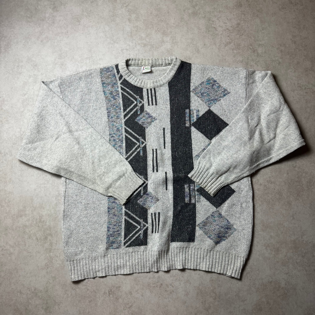 Gray Vintage Cropped Sweater - L