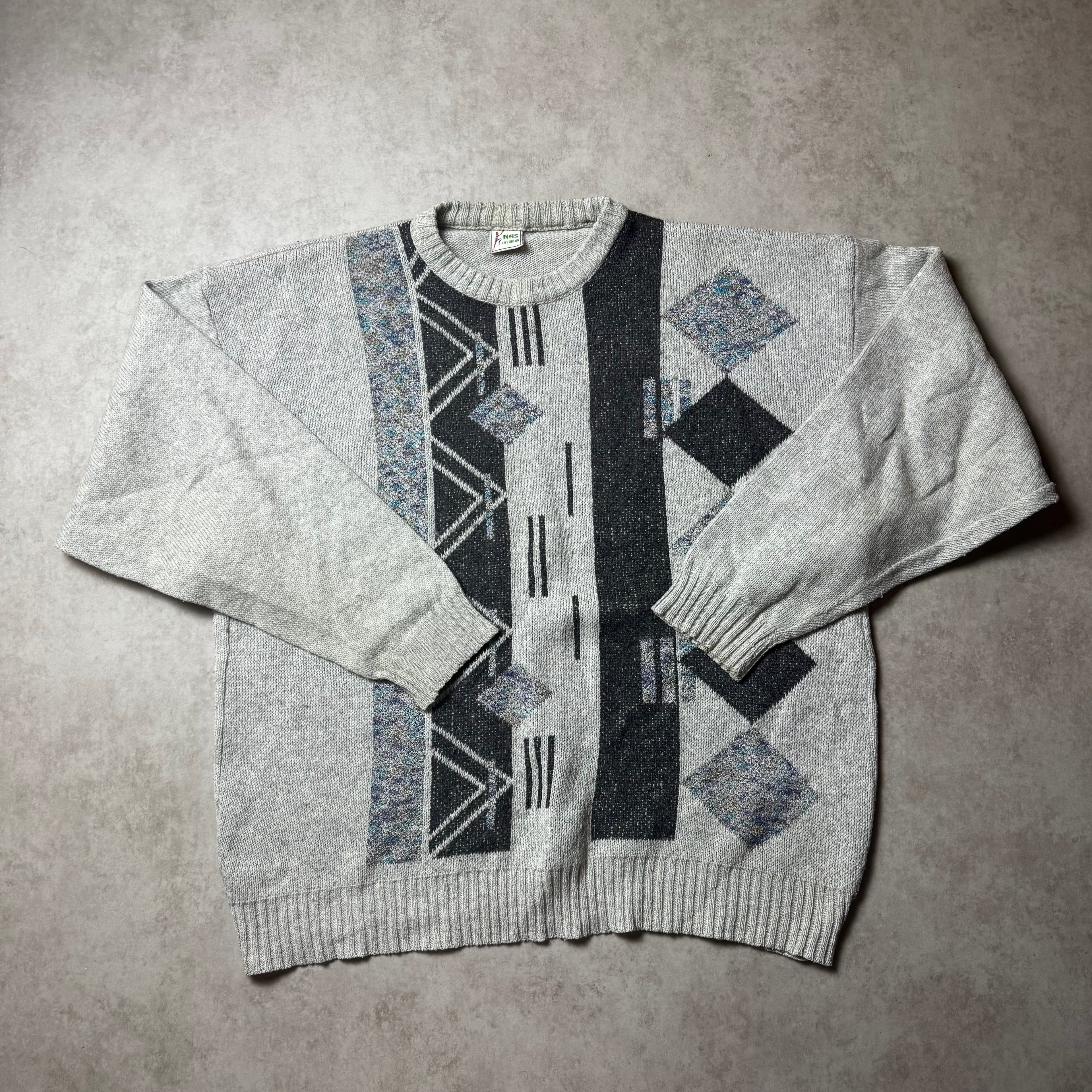 Gray Vintage Cropped Sweater - L