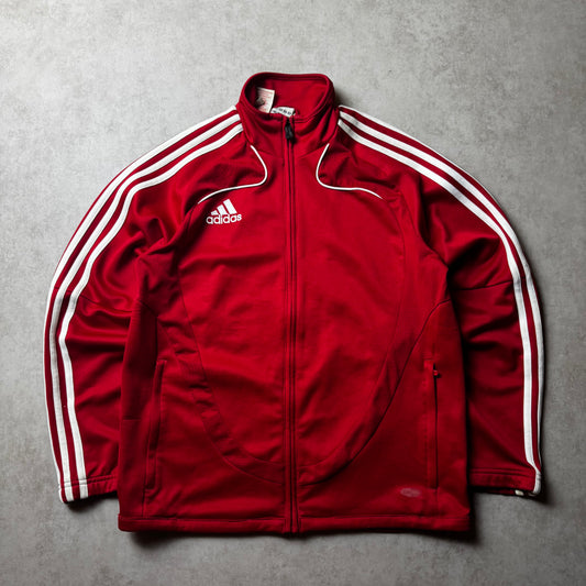 Red Adidas Zip Up Hoodie - L
