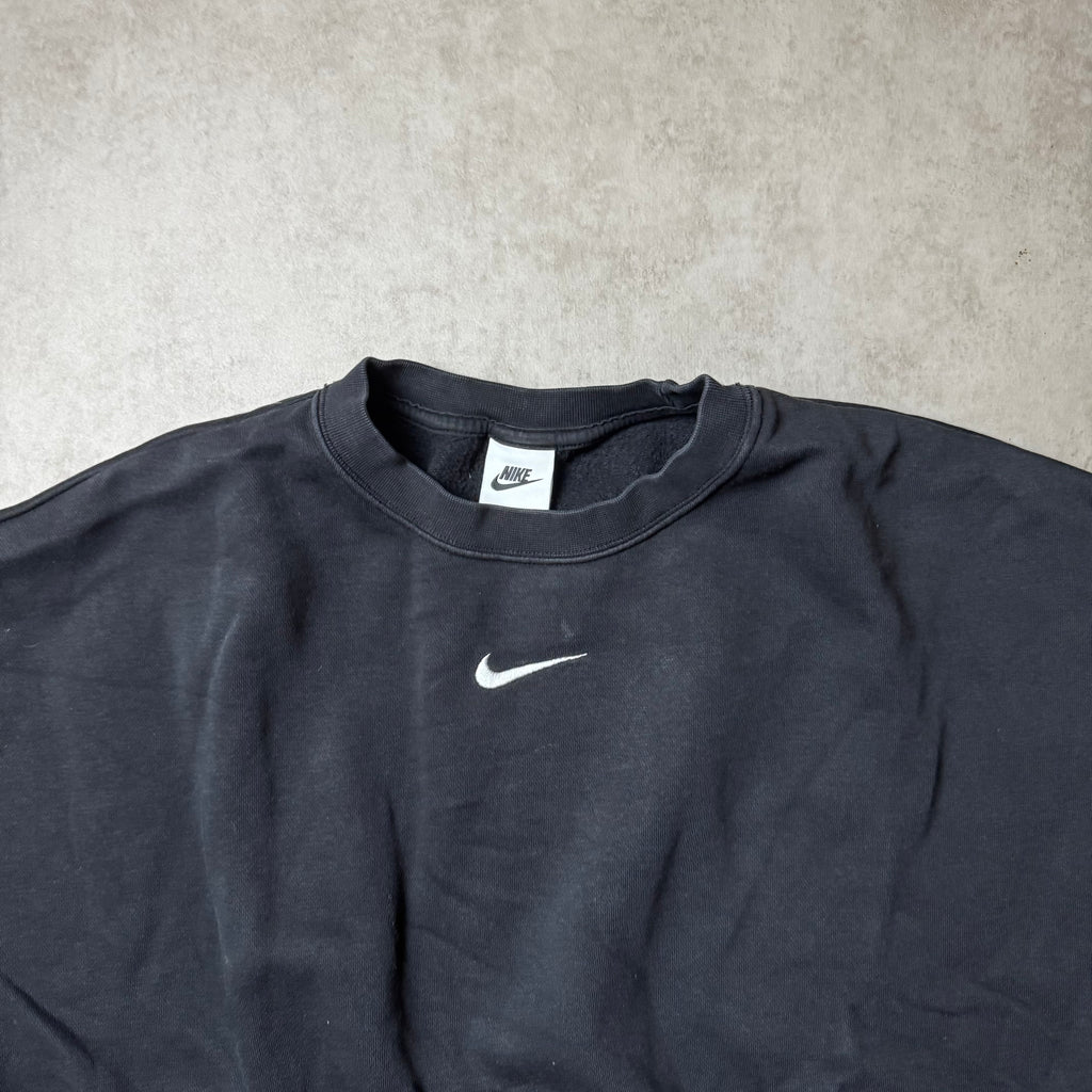 Black Cropped Nike Sweatshirt - M